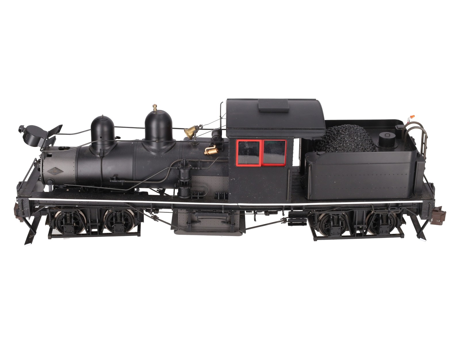Bachmann 82198 G Unlettered 38 Ton Two Truck Steam Shay with Red & White Trim