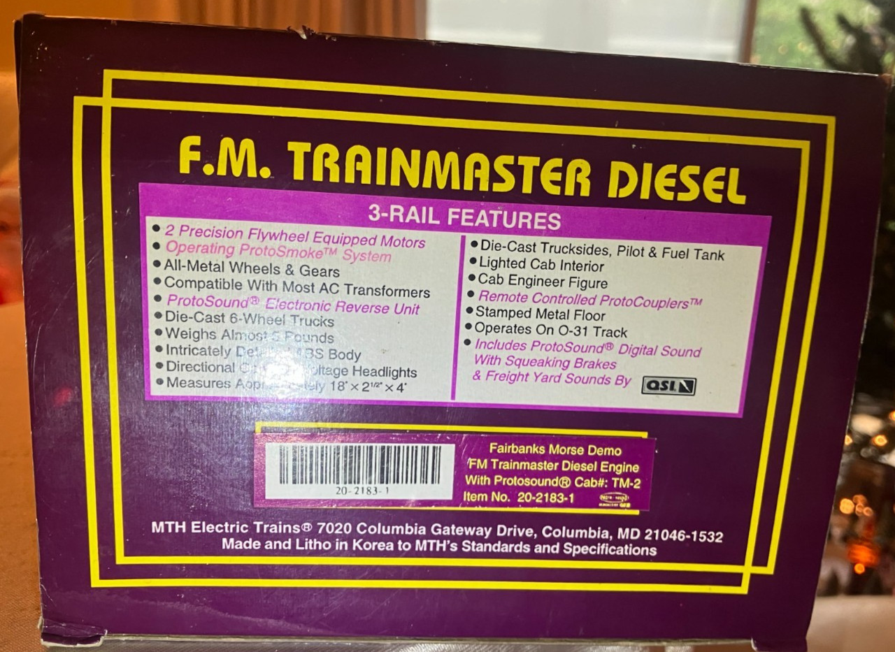 MTH 20-2183-1 FM Train Master Demonstrator UPGRADED to Ps2 w/ BCR & CABOOSE
