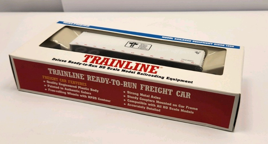 Walther’s Trainline RTR HO NFS 9316 FLAT CAR W/ TOTE TRAILER RAIL CAR NOS C3