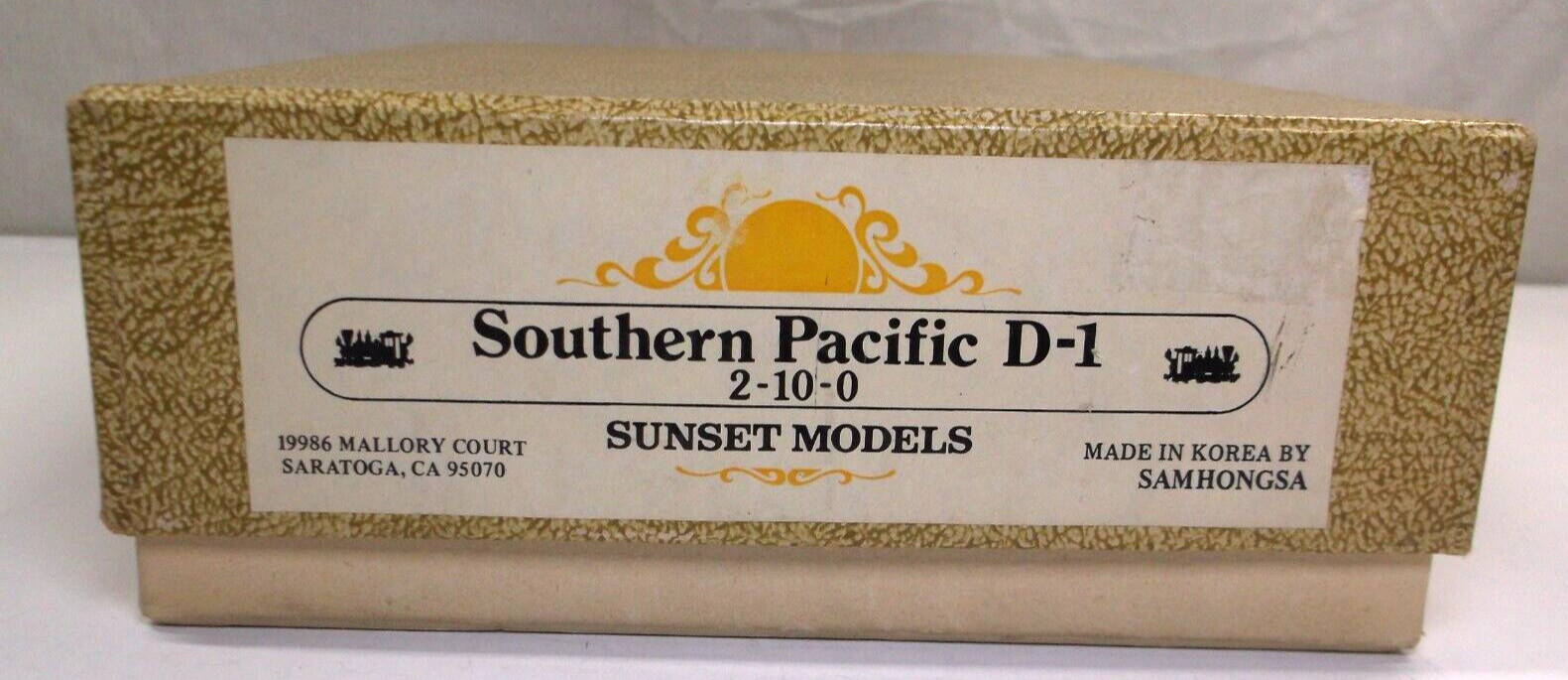 HO Sunset Models brass SP D-1 2-10-0 steam engine in original box (lot BB443)