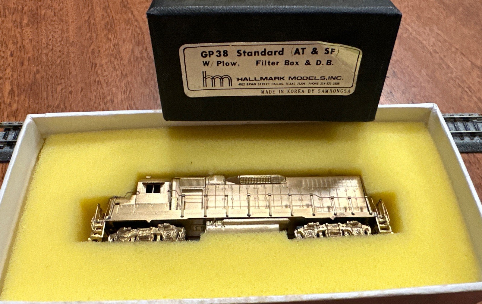 Hallmark Models N Scale Brass GP38 W/Plow Filter Box & D. B. Runs Well LNIB NY