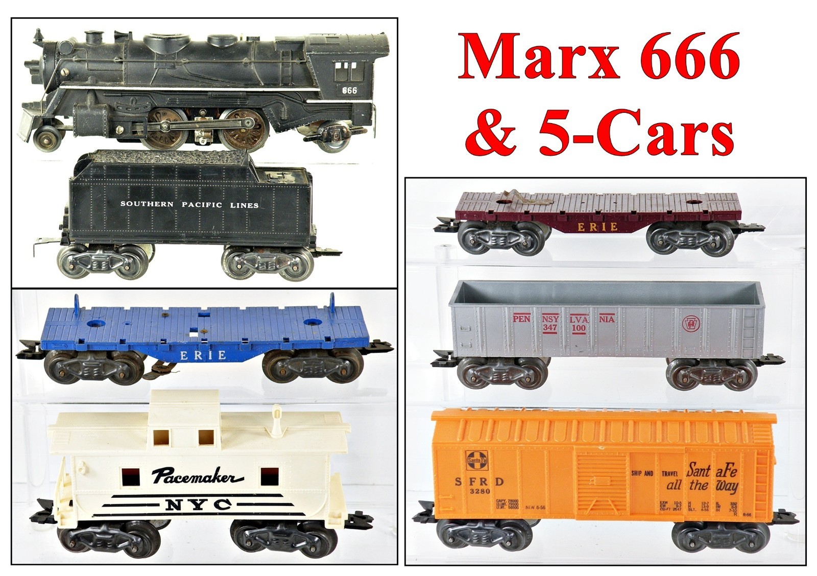 Marx 666 Steam Loco & Assorted Cars /33/