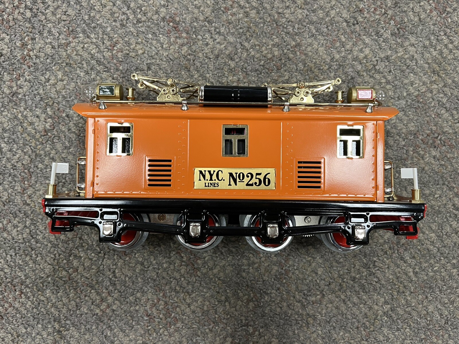 + MTH O Gauge Tinplate Orange No. 256 Electric Locomotive PS.2 10-3025-1 NIB
