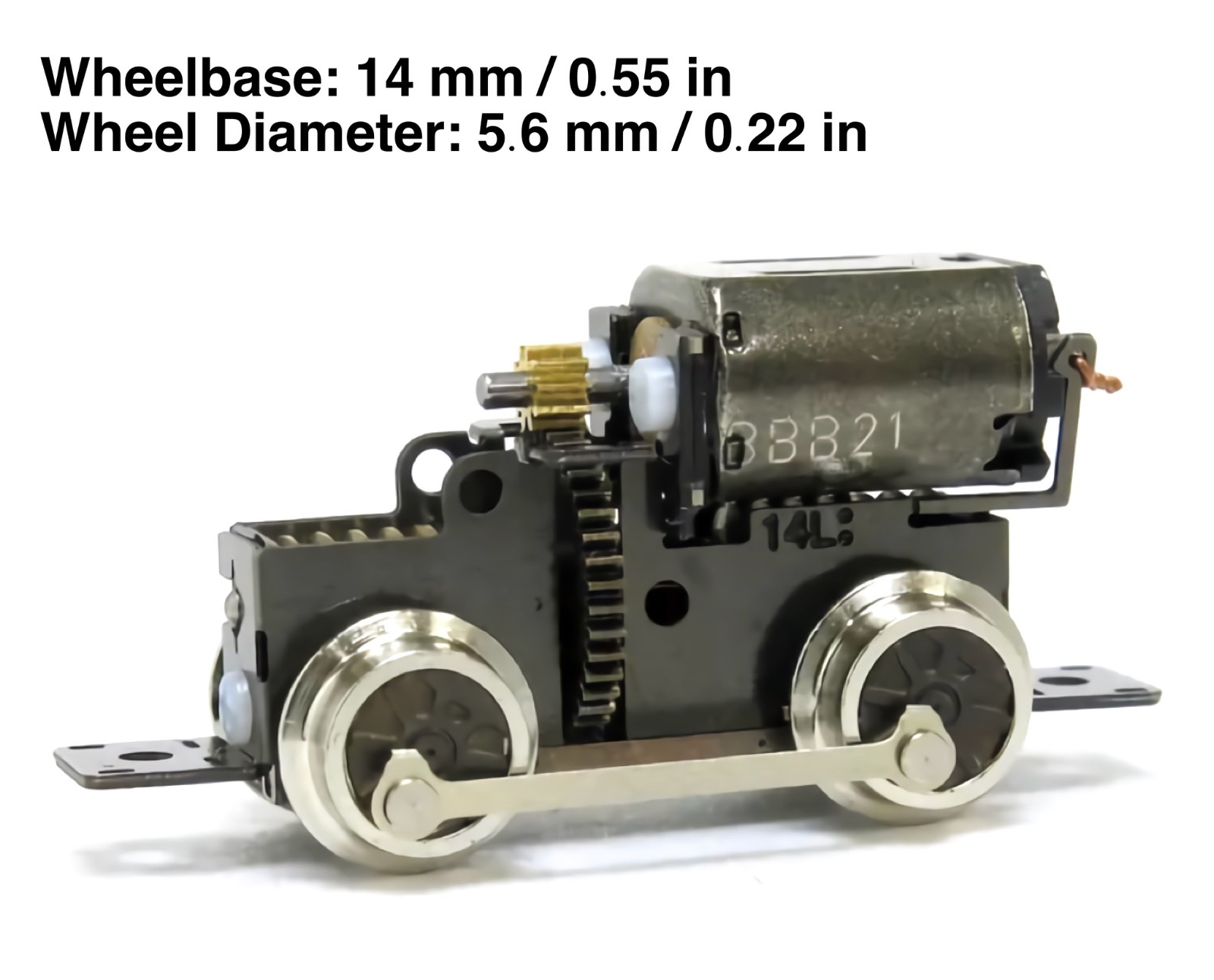 N/HOn30/HOe/009 Aru 0-4-0 Narrow Gauge Locomotive Power Drive Chassis 14mm/5.6mm