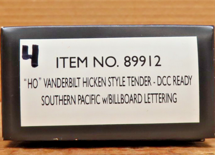 BACHMANN SPECTRUM 89912 VANDERBILT HICKEN STYLE TENDER SOUTHERN PACIFIC HO