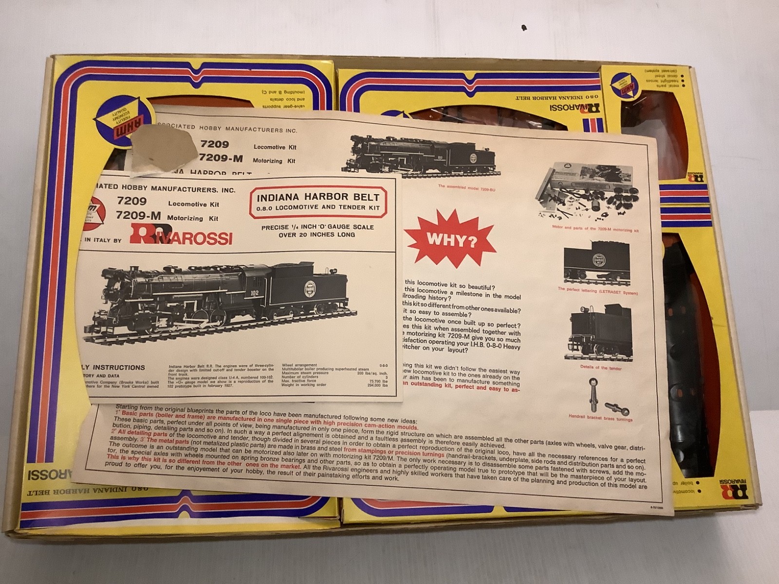 Vintage AHM Indiana Harbor Belt 0-8-0 Steam Locomotive w/ Tender Kit 7209 2498