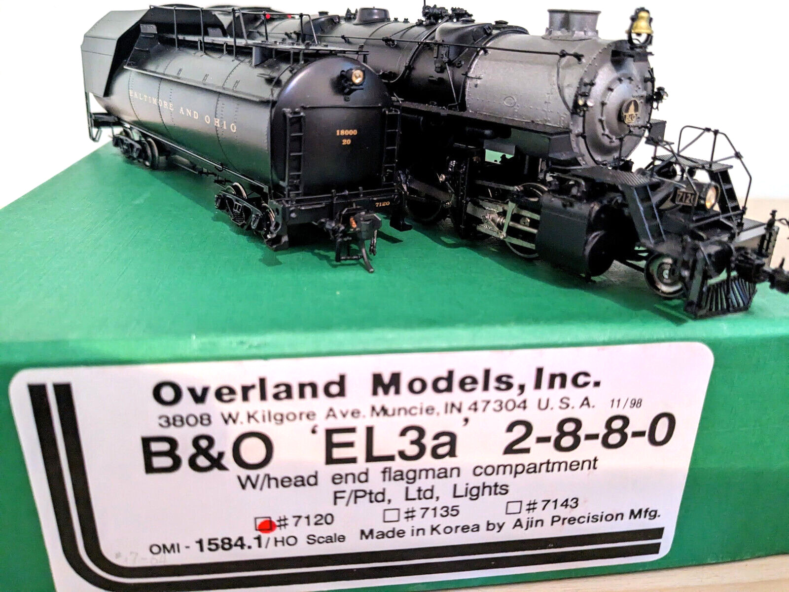 **1 OF ONLY 64! OVERLAND AJIN BRASS B&O EL-3A 2-8-8-0 HO *RUNS G@@D *SUPER NICE!