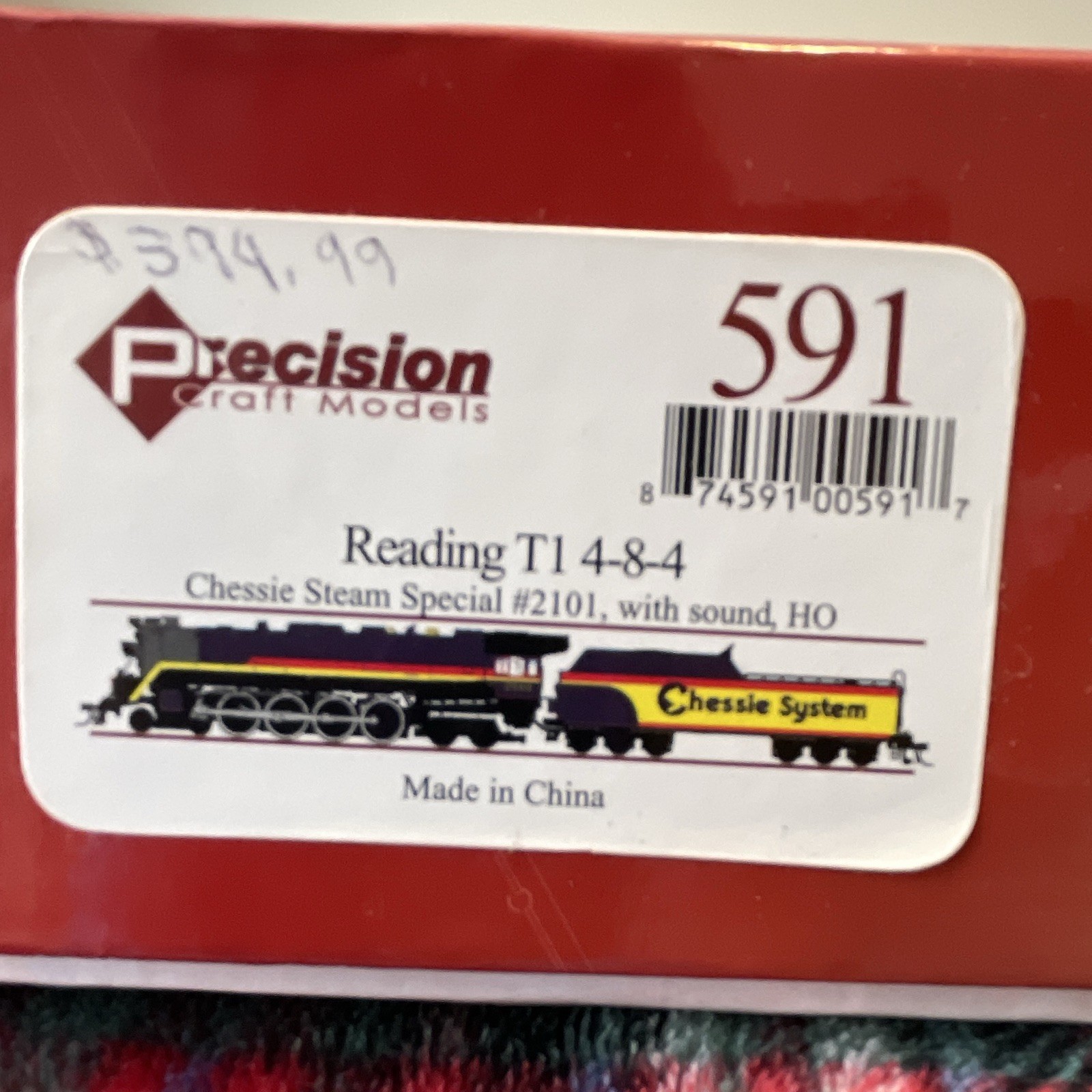 Precision Craft Models 591 HO Reading T1 4-8-4 Chessie #2101 Sound w/ Tender
