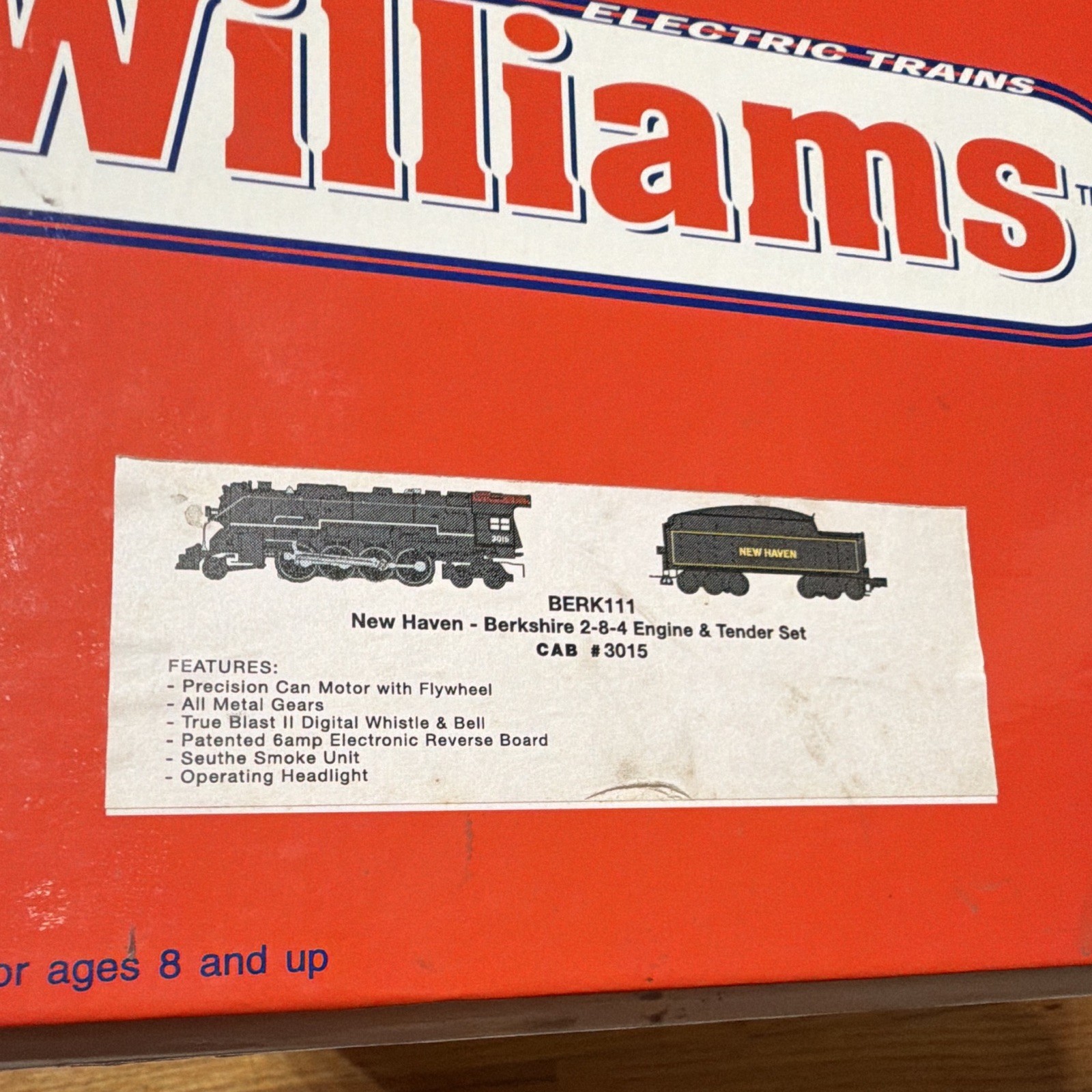 Williams New Haven O Gauge 2-8-4 Steam Loco & Tender Light Sound