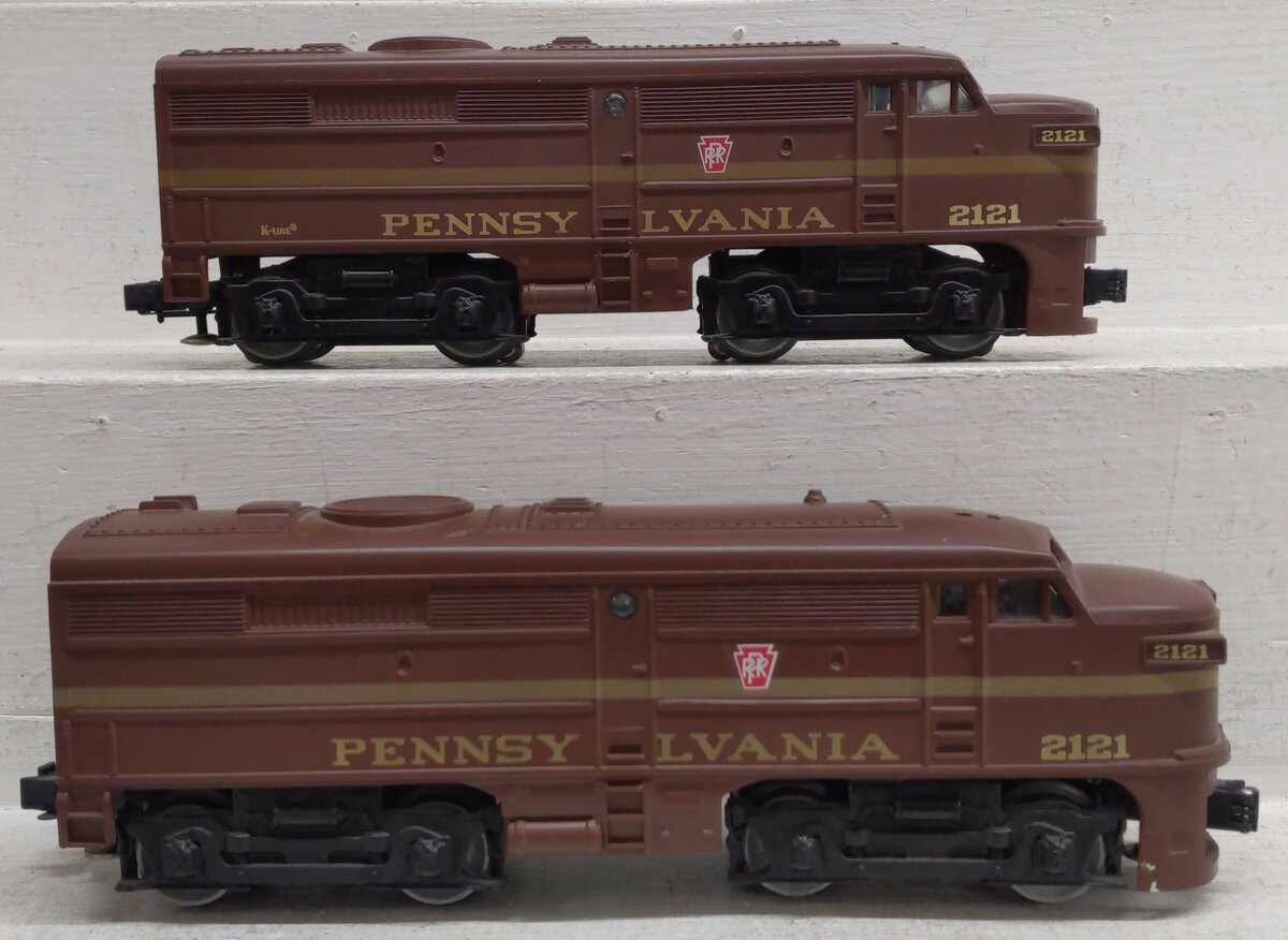 K-Line K2121 O Gauge Pennsylvania Alco AA Diesel Locomotive Set #2121/Box