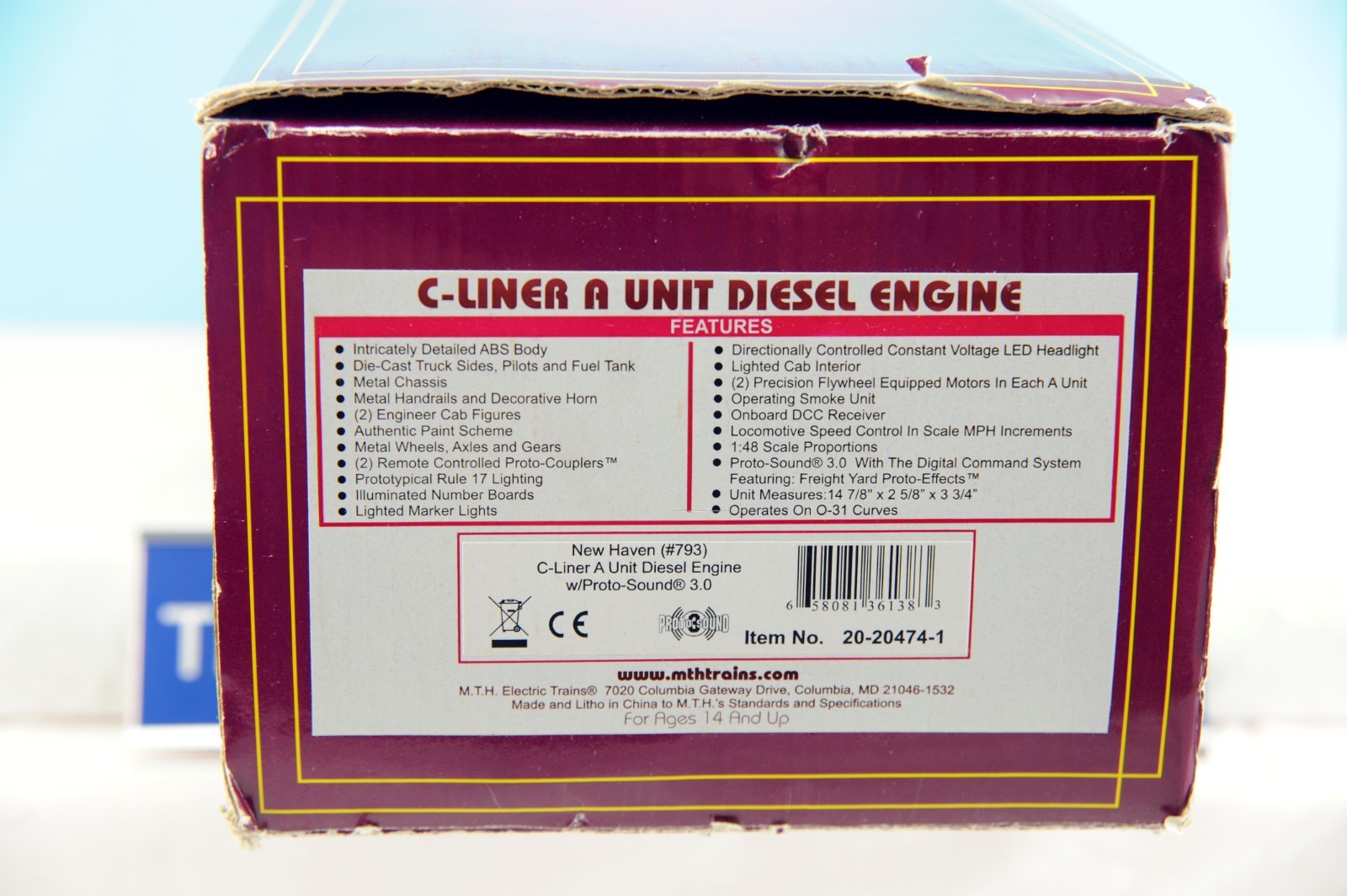 MTH PREMIER 20474 NEW HAVEN C-LINER A UNIT DIESEL ENGINE W PS-3: TESTED-EXC COND