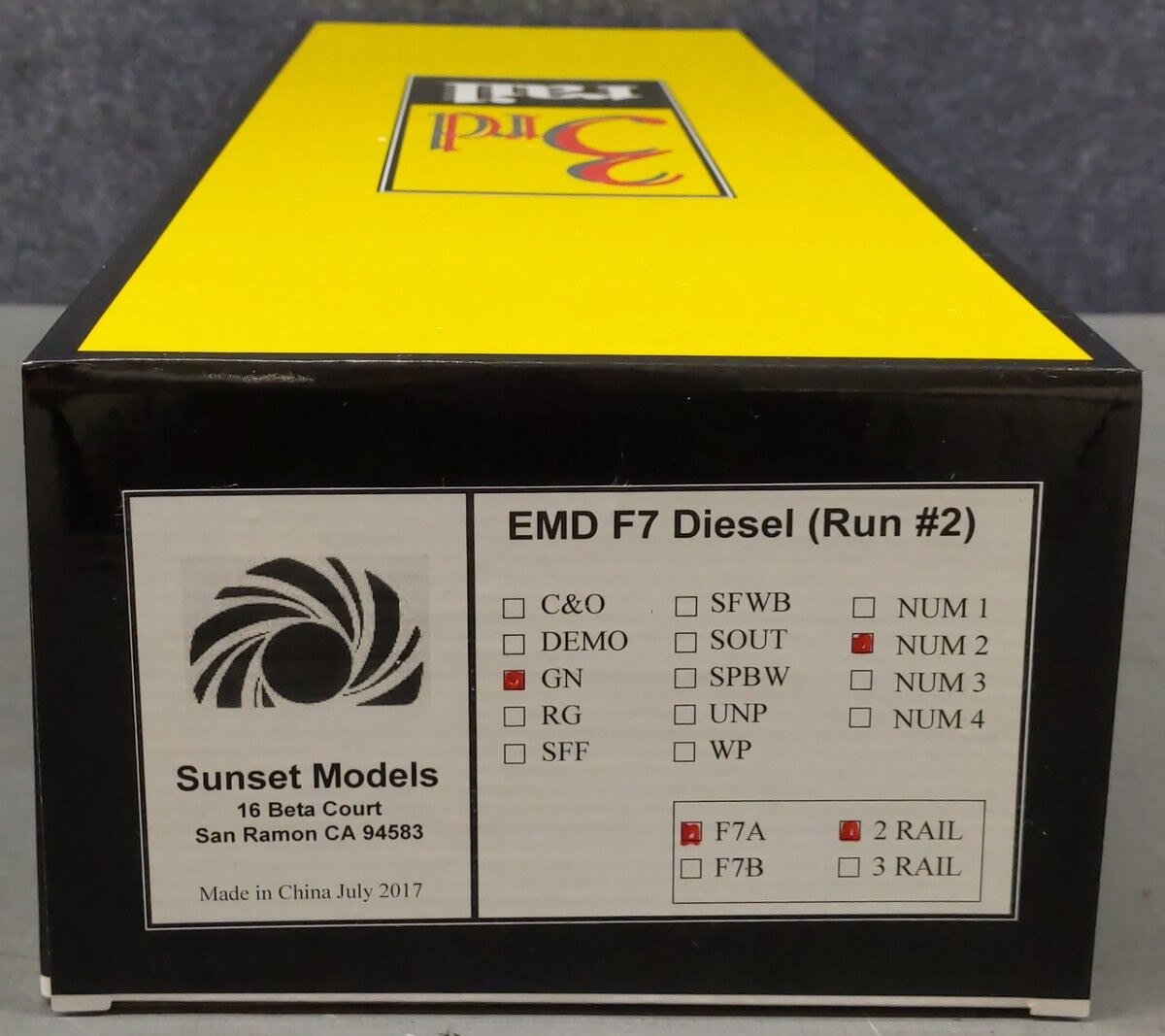 Sunset Models O Great Northern EMD F7 A-Unit Diesel Locomotive #363C (2-Rail) MT