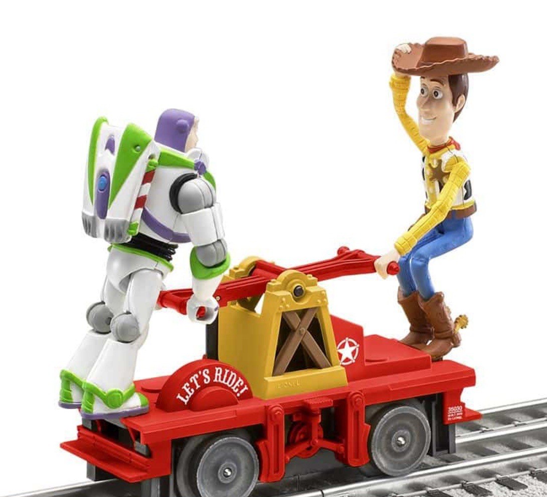 LIONEL TOY STORY MOTORIZED HANDCAR 2035030 O GAUGE TRAIN WOODY BUZZ DISNEY PIXAR