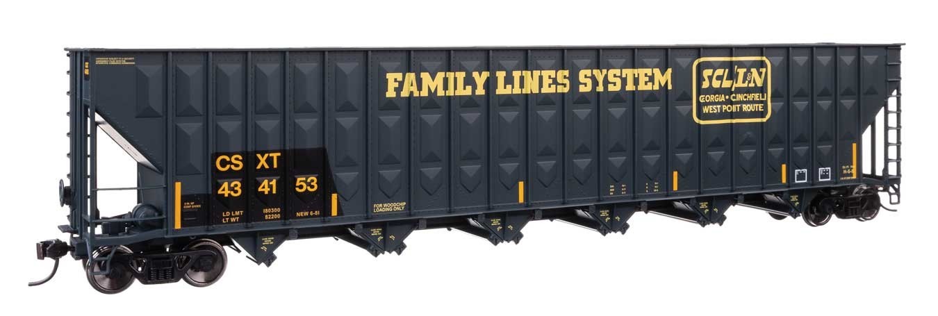 56376 Walthers HO 73′ Greenville 7,000 Cubic Foot Wood Chip Hopper CSX #434153