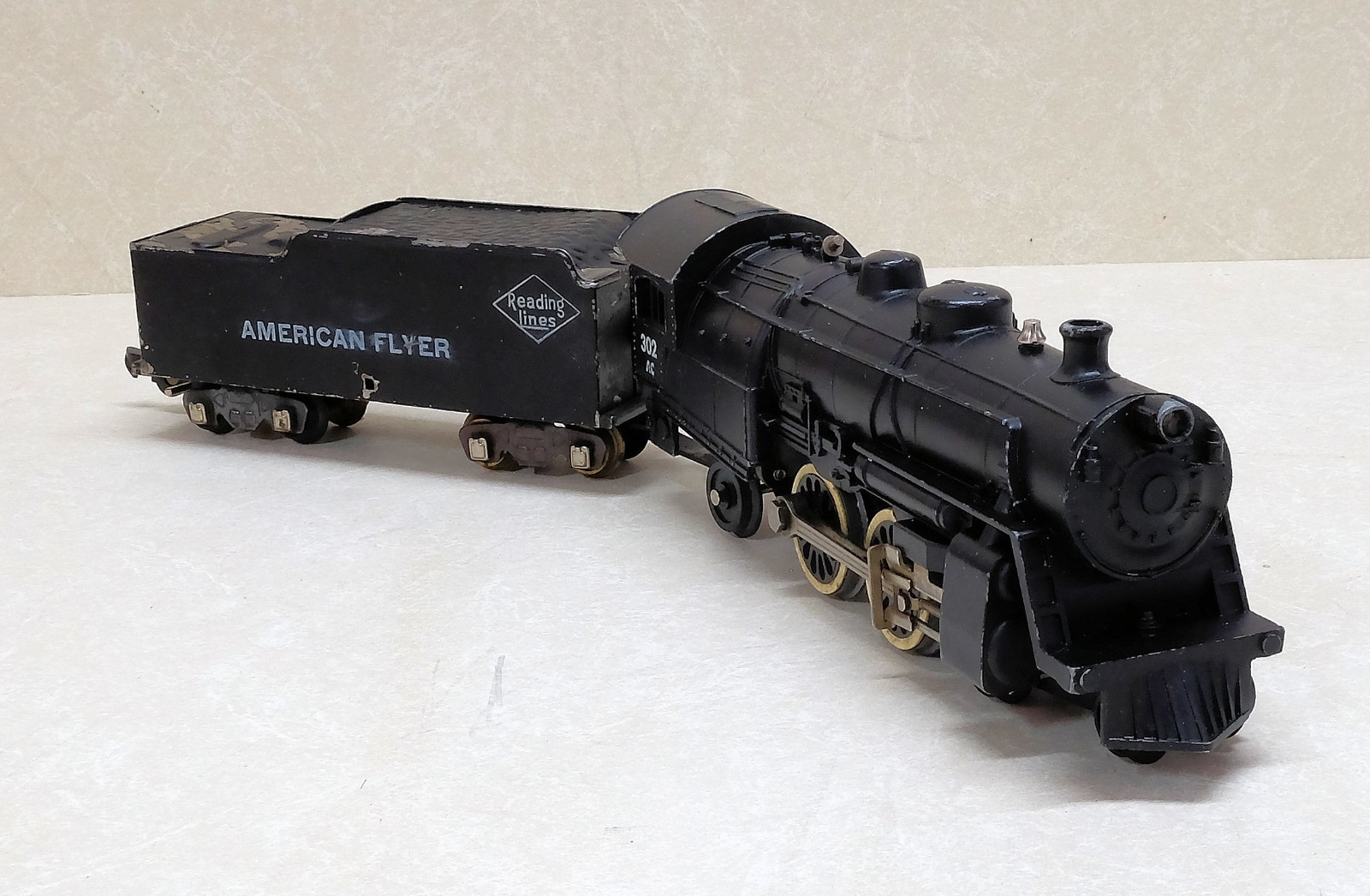 American Flyer 302 AC Steam Loco + Tender, S Gauge, 1940s – 1950s
