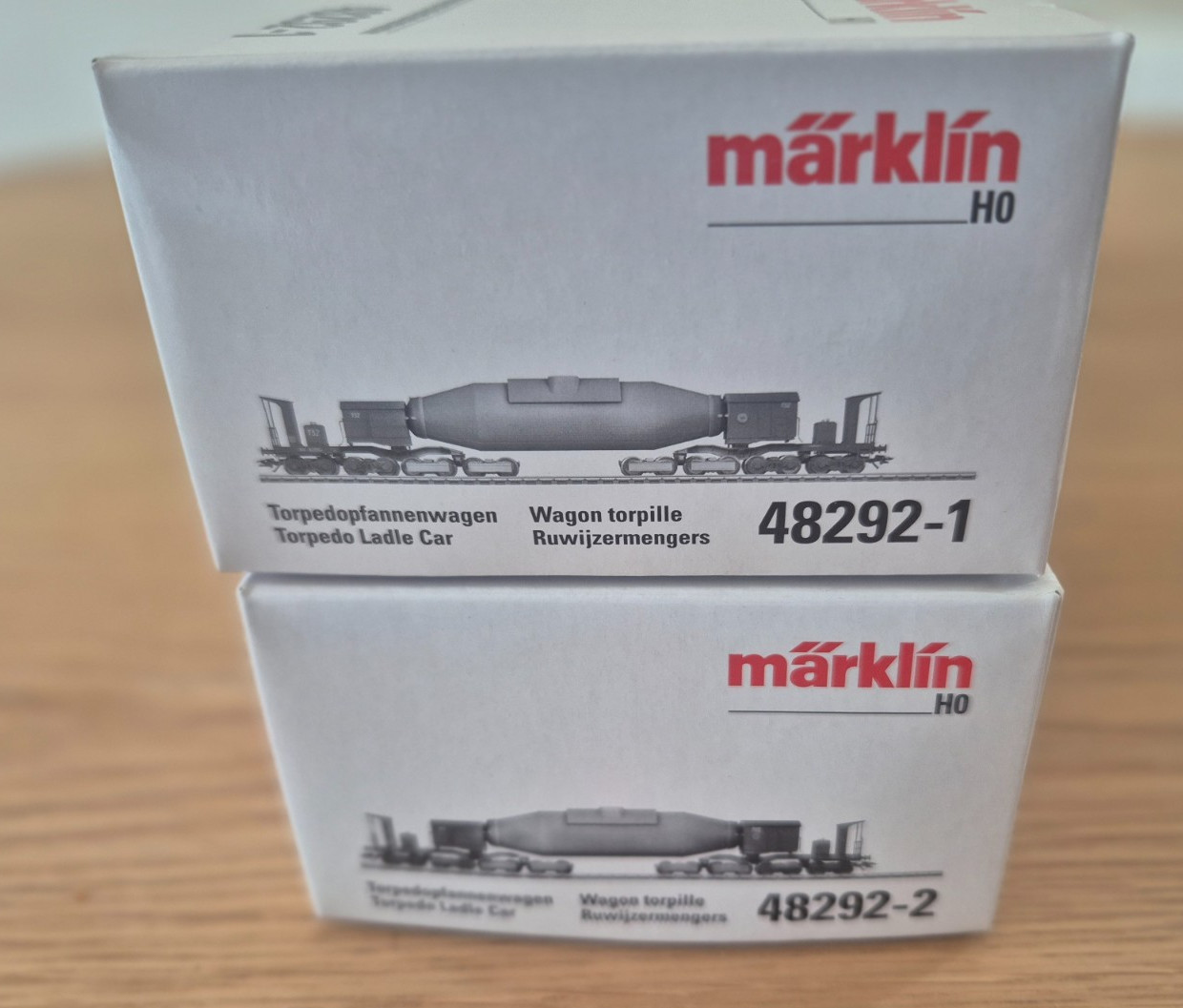 MäRKLIN HO 48292 SET WITH TWO TORPEDO LADLE CARS TYP 8008 EUH BRAND NEW