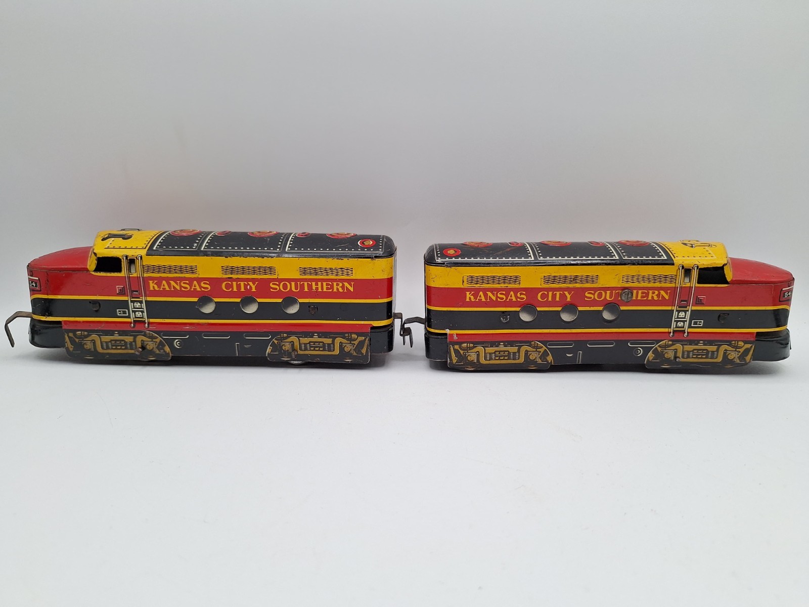 Vtg Marx 54 O Gauge Kansas City Southern Diesel Locomotives Power & Dummy Tested