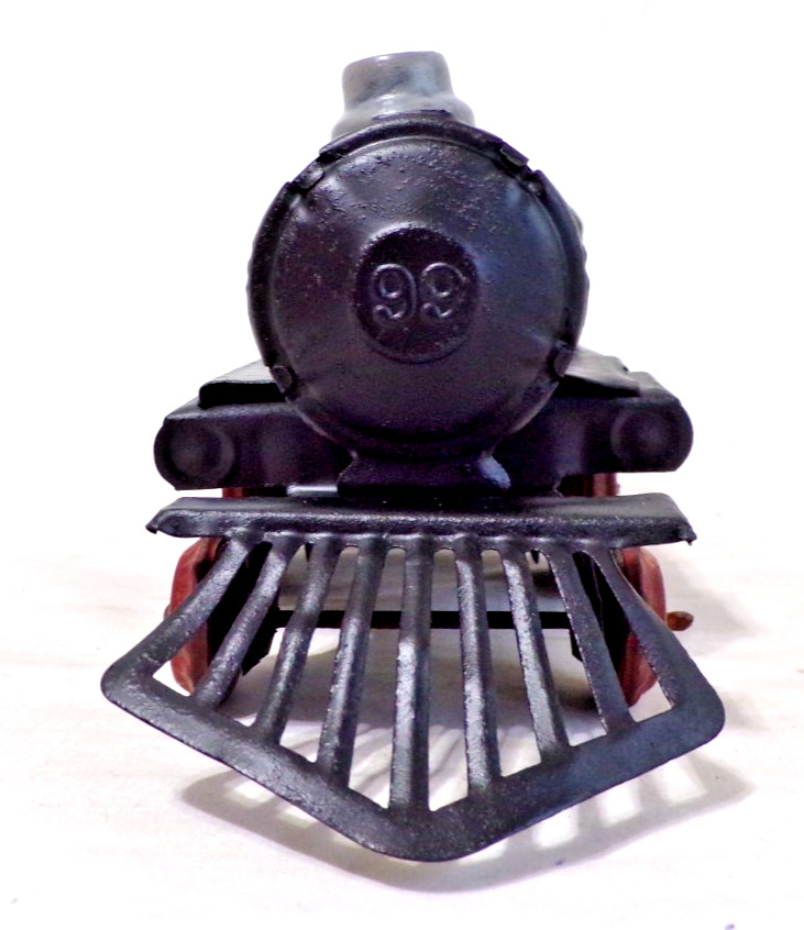 Vintage Nonpareil Tin Litho STEAM LOCOMOTIVE TOY FLOOR TRAIN – See Below