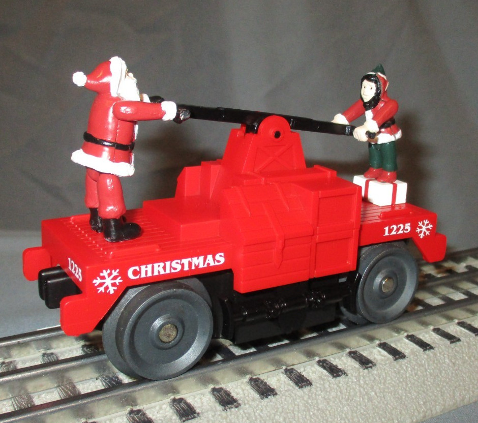 MTH 30-2573 Christmas #1225 Santa & Elf “Bump-N-Go” Hand Car O/027ga wks/ Lionel
