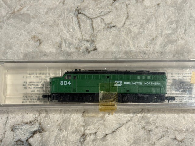 Vintage Model Power N-gauge diesel locomotive. Lightly used.