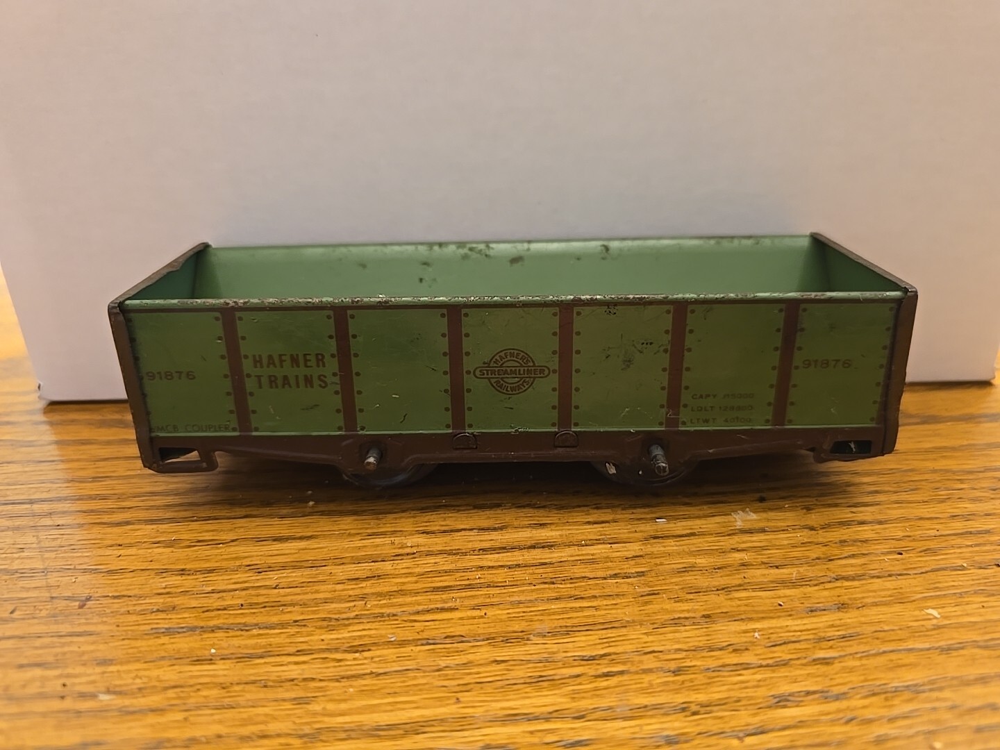Hafner Trains 91876 O-27 Gauge Metal Tin Hopper Box Car Railroad (158)