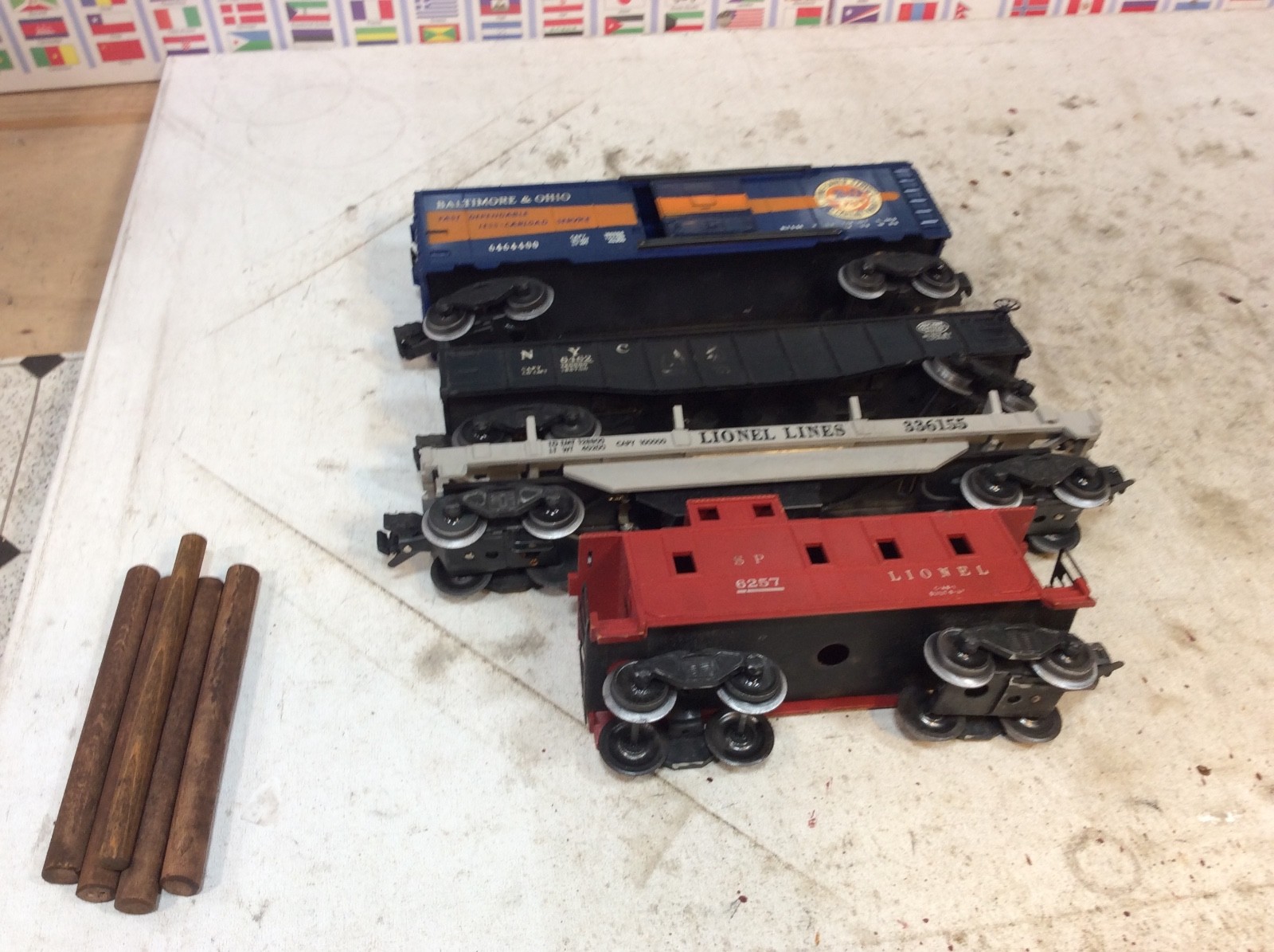 Lionel 1555WS Postwar – Set 2018 Steam Engine Freight Cars O Gauge / 027