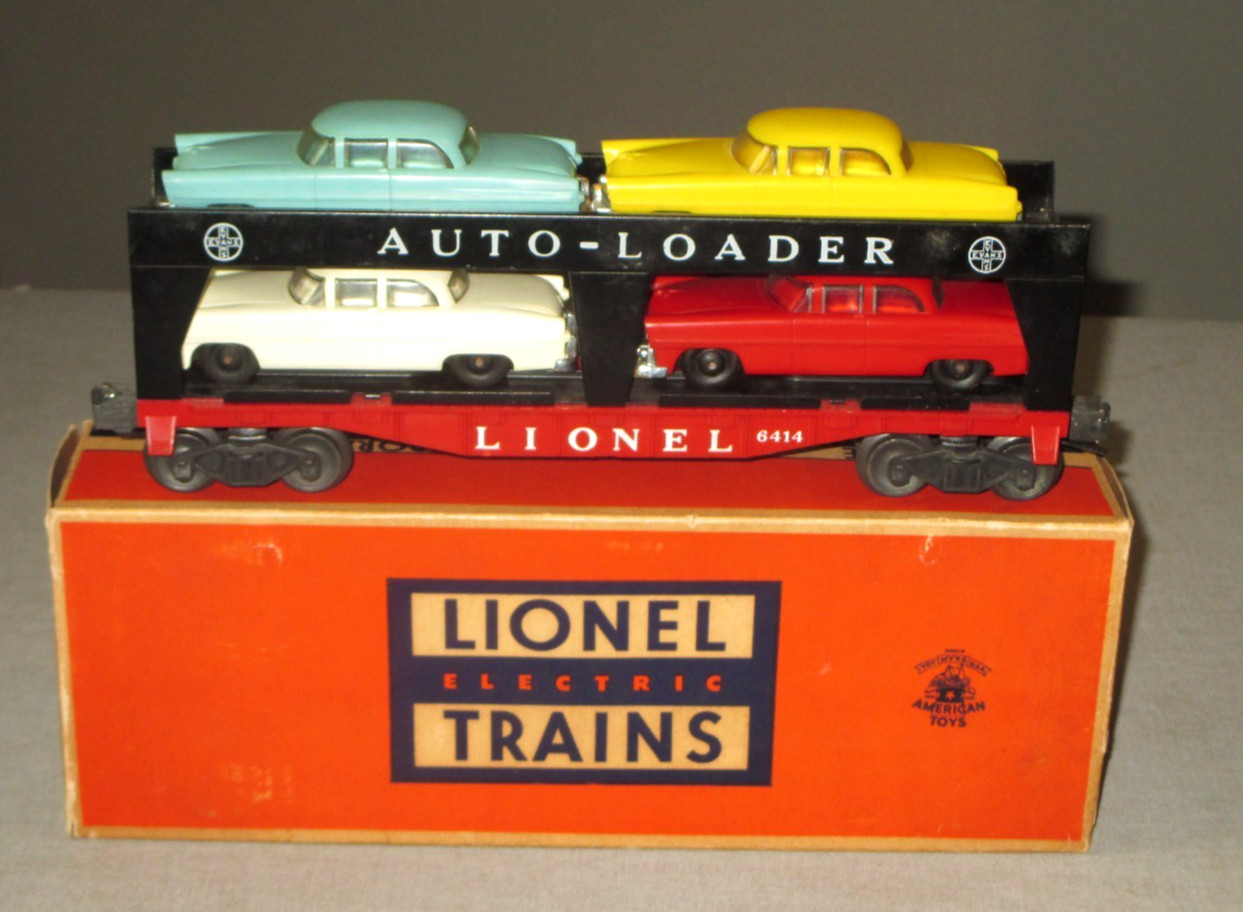 1950’S LIONEL TRAIN NO.6414- AUTOMOBILE CAR-AUTO LOADER- W RARE BOX-EXC- VINTAGE