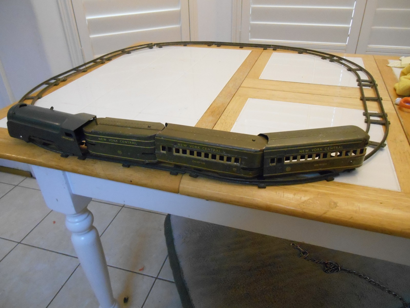 Marx Prewar Mercury NYC Wind Up Train Set Detroit Chicag O Gauge Tin Litho Works