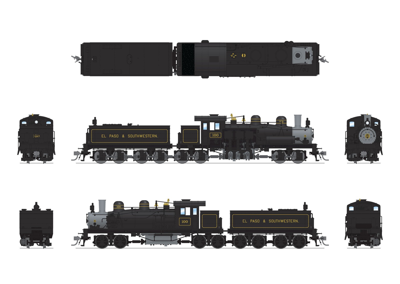 Broadway Limited 7826 HO EPSW Class D 4-truck Shay Steam Loco Sound/DC/DCC #100