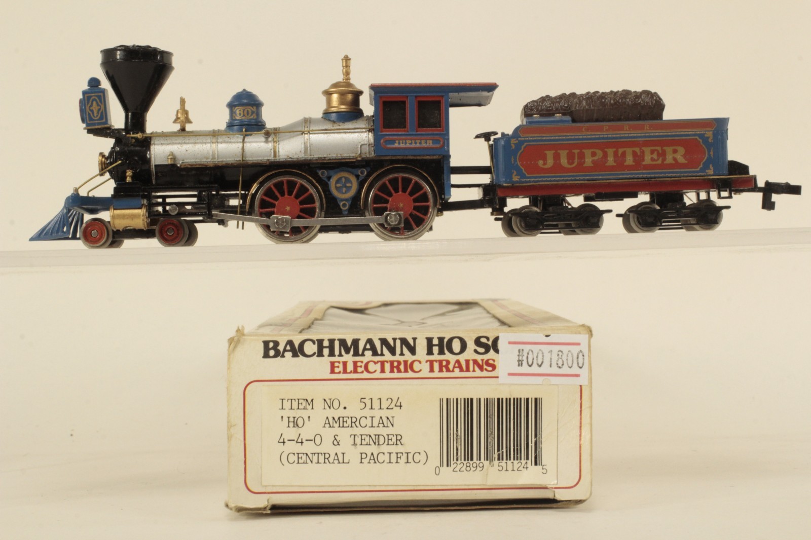 Bachmann HO Scale Jupiter #60 DC 4-4-0 Powered Locomotive