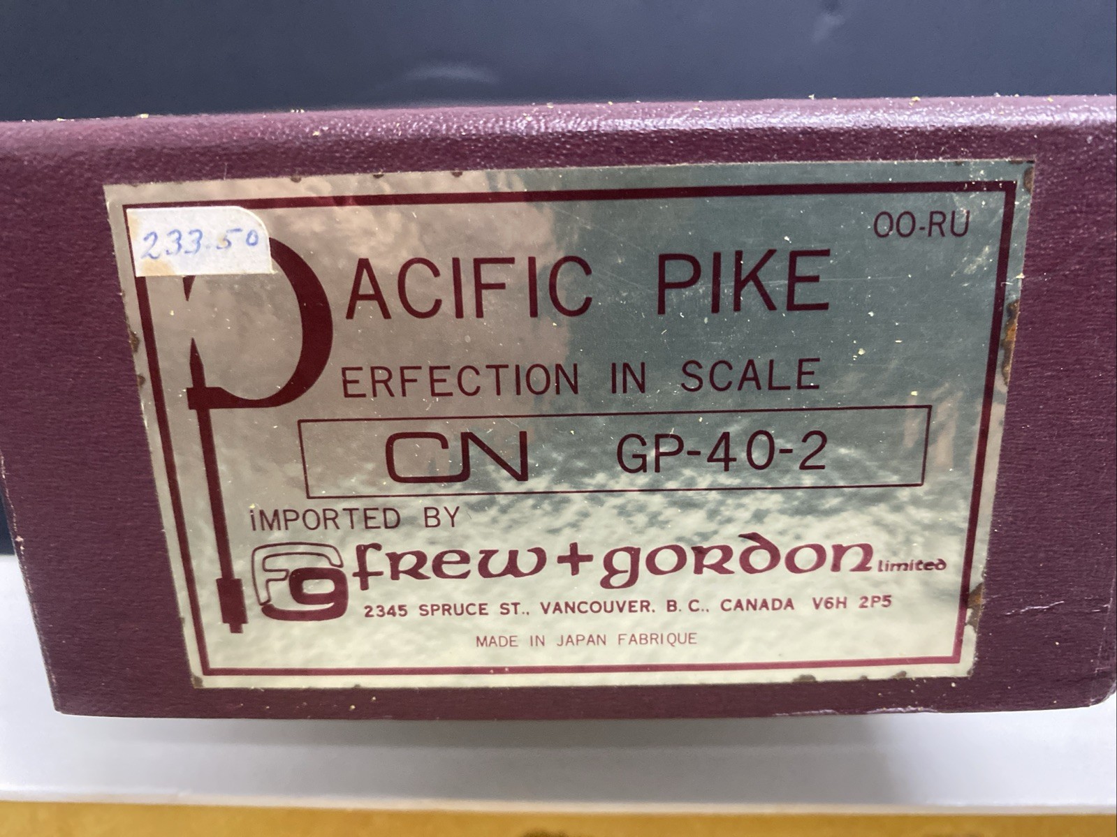 Pacific Pike Frew & Gordon HO Brass CN GP-40-2 Diesel Locomotive NOS Mint Boxed