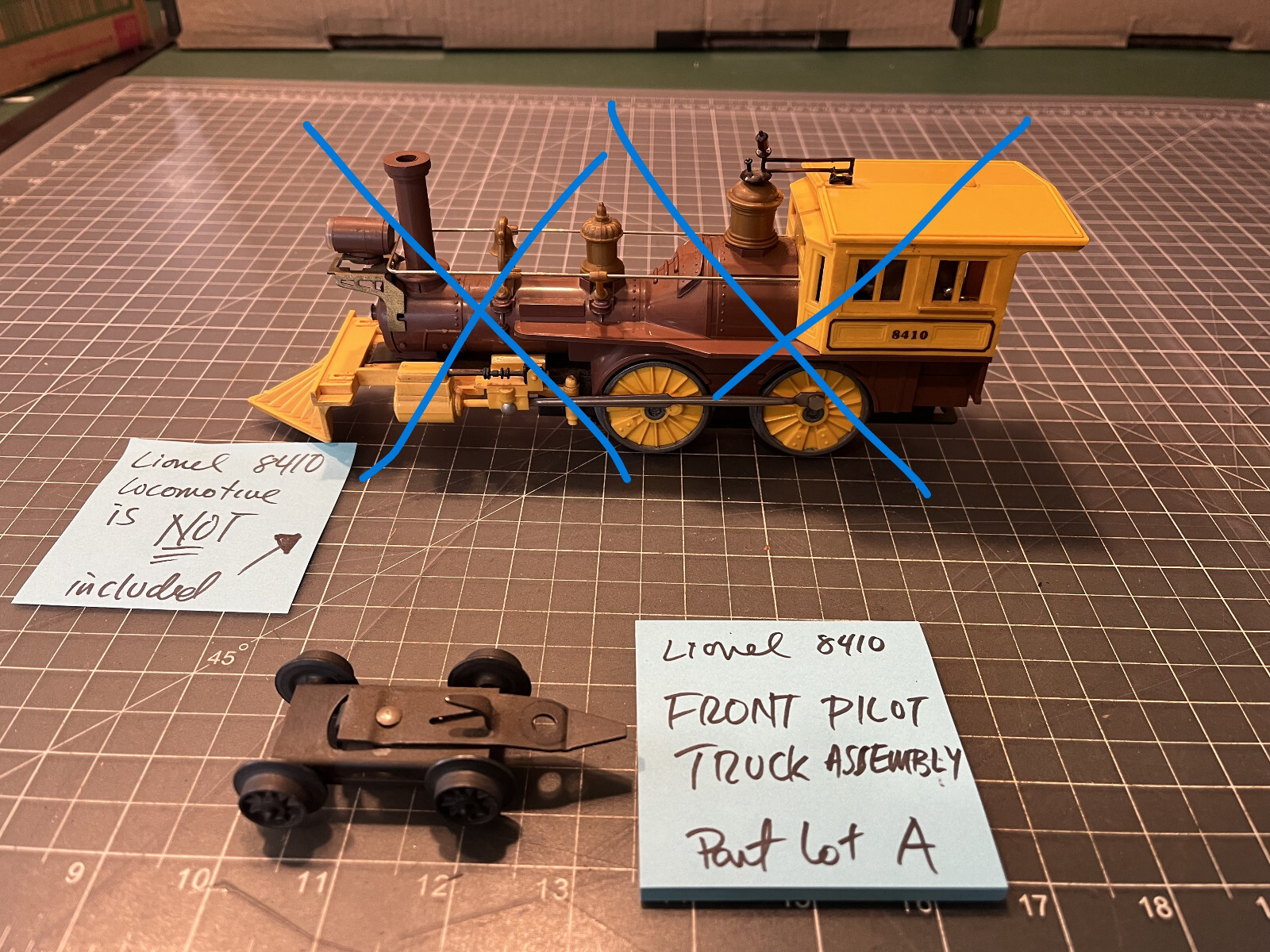 Lionel Train 8410 General LOCOMOTIVE FRONT PILOT TRUCK 1862 1872 1881 8005 LOT A
