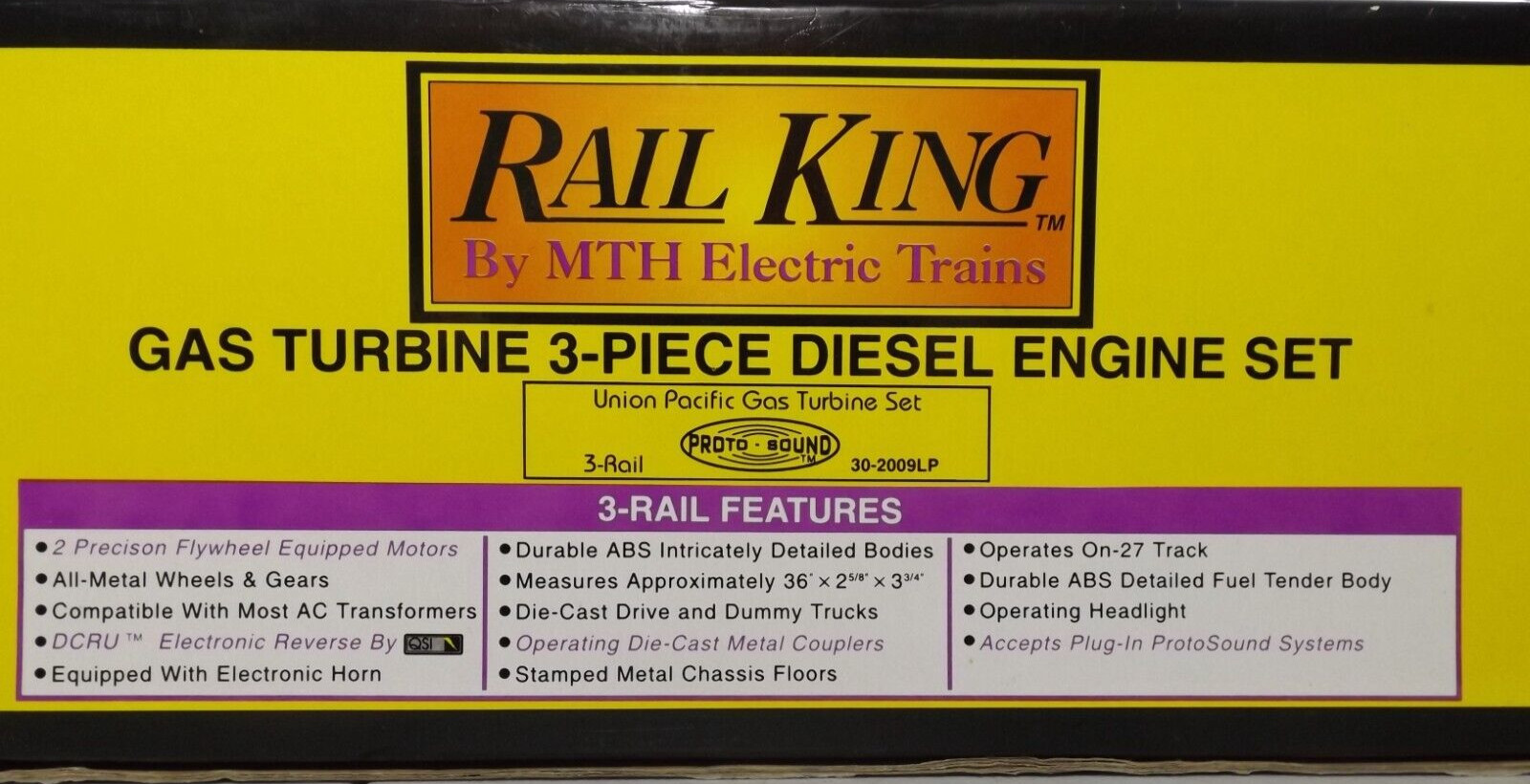 O gauge Rail King gas turbine 3 piece diesel engine set in original box