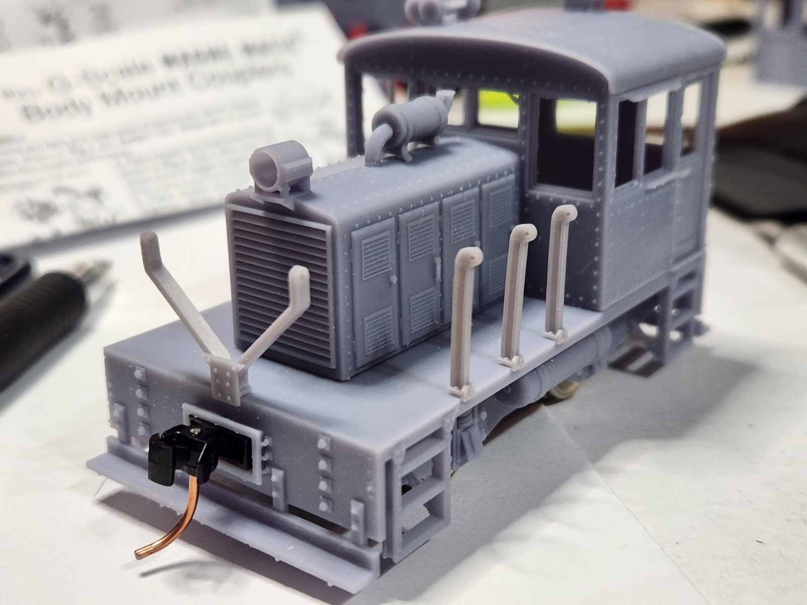 S Scale Freelance “Critter” Switcher Kit 3D Printed With Cab Interior Details