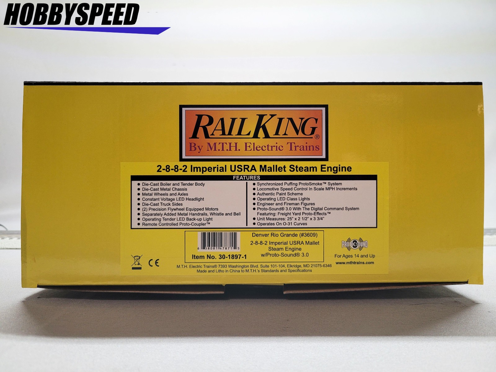 MTH RAILKING DRG 2-8-8-2 IMPERIAL USRA MALLET STEAM ENGINE O GAUGE 30-1897-1 NEW