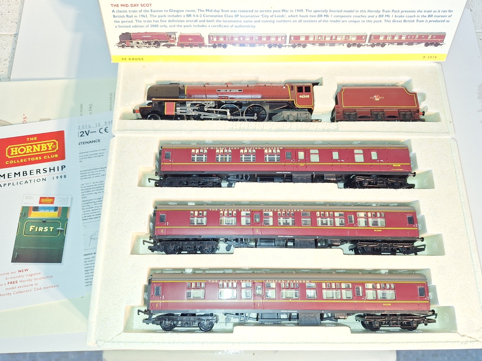 Hornby R2078 The Mid-Day Scot Train Pack Ltd Edit. Mint, Unused. OO Scale.Boxed