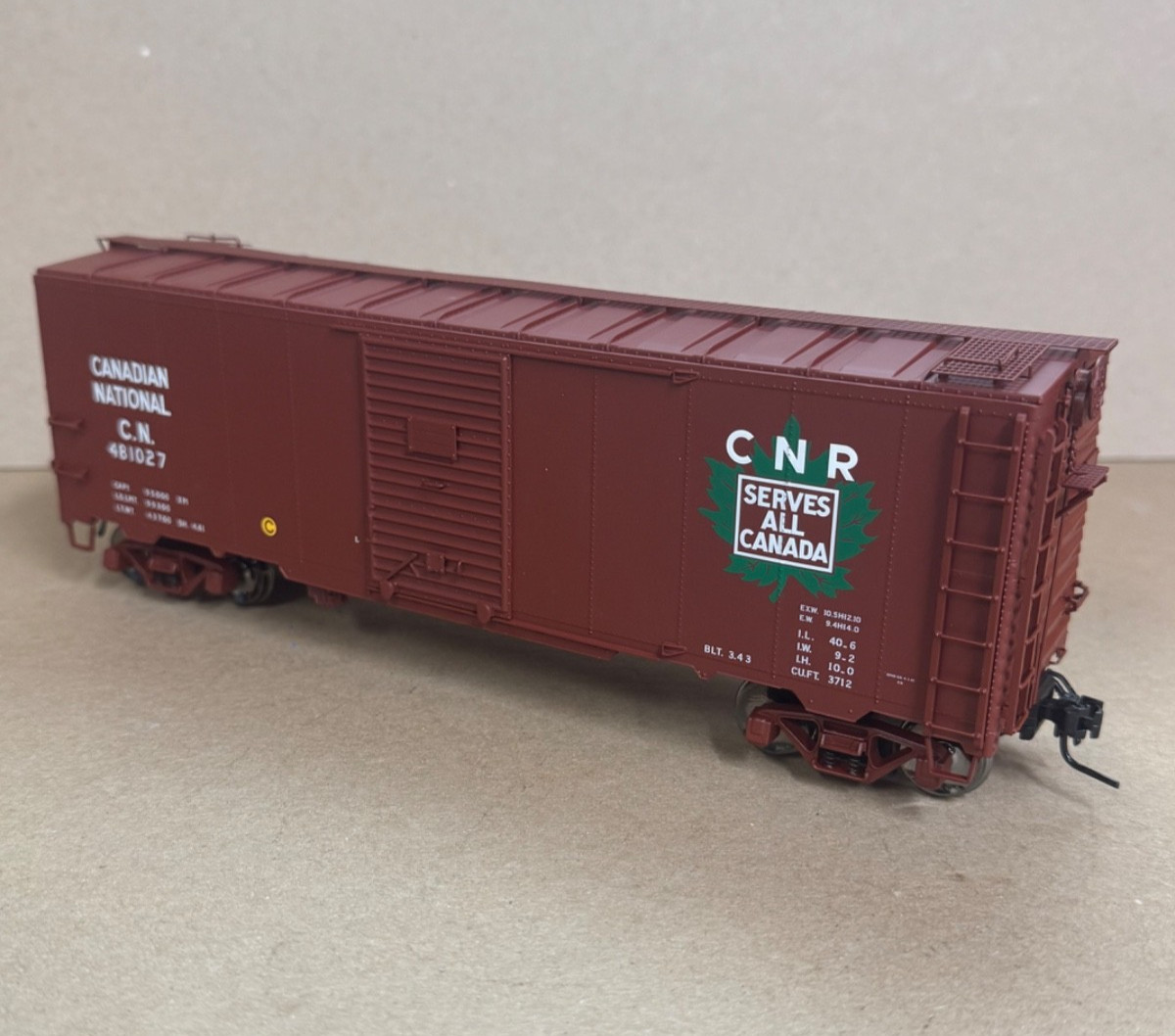 ATLAS O #1563-3, 1937 AAR 40’ Single Door Box Car-Canadian National #481027