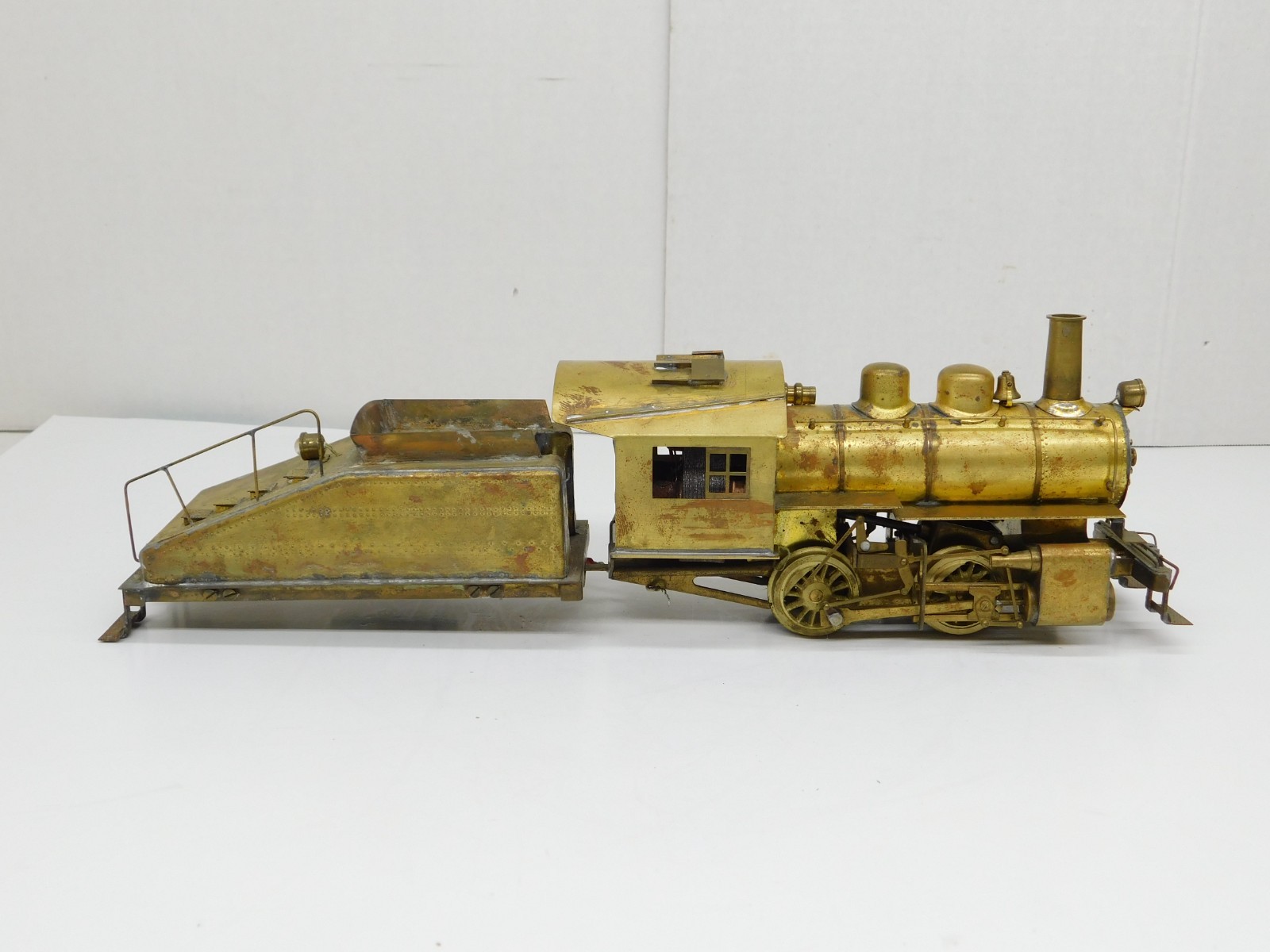 STEAM LOCOMOTIVE & TENDER 2 RAIL 0-4-0 BRASS O SCALE IMP C 16-A “PROJECT”
