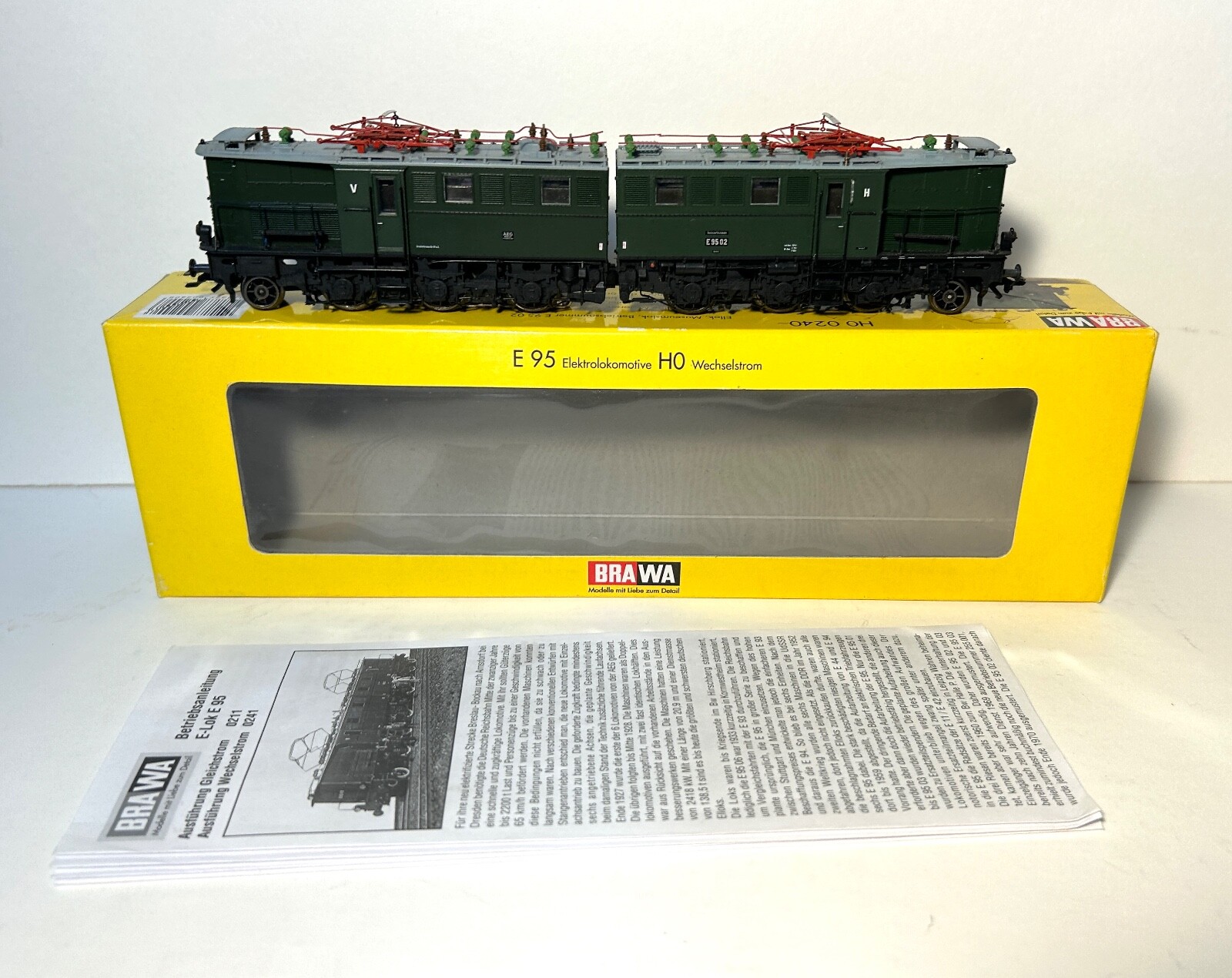 Brawa H0 0240 E95 02 DRG AC DIGITAL Electric Locomotive, used.