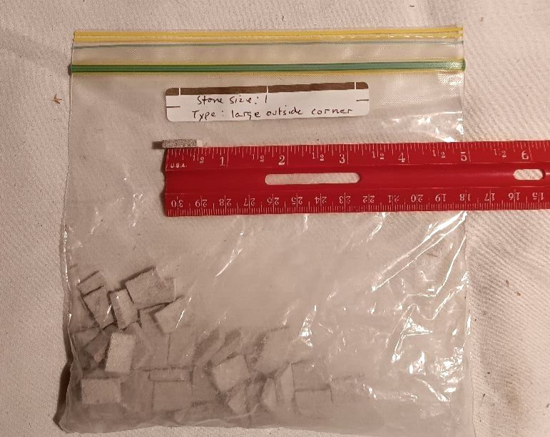 HO Gauge/Scale Train split-face sq. cut edges of stone for various displays