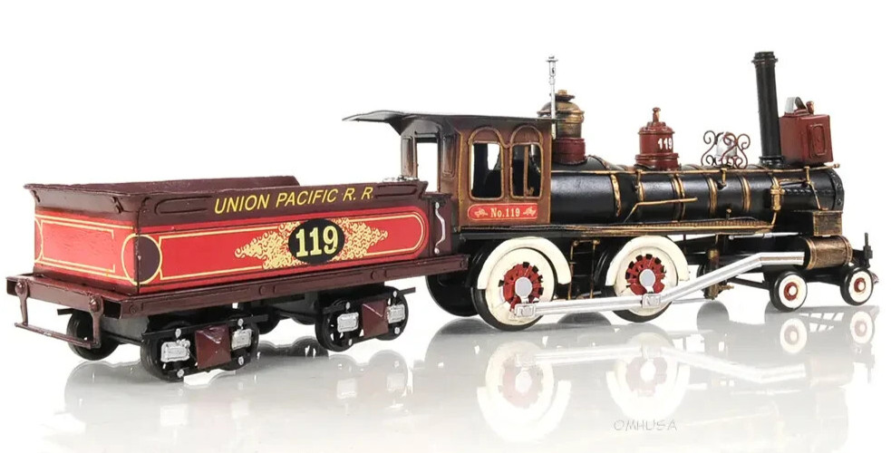 Union Pacific Railroad No. 119 Steam Locomotive Model 21″ Golden Spike Train New