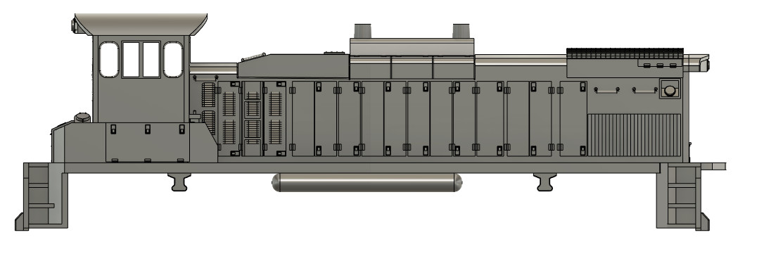 N Scale EMD MP15AC Angled Box Silenced Exhaust Locomotive Shell
