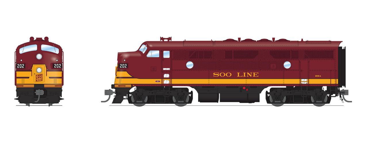Broadway Limited 8340 HO Scale SOO Line EMD F3A Maroon & Imitation Gold #202A