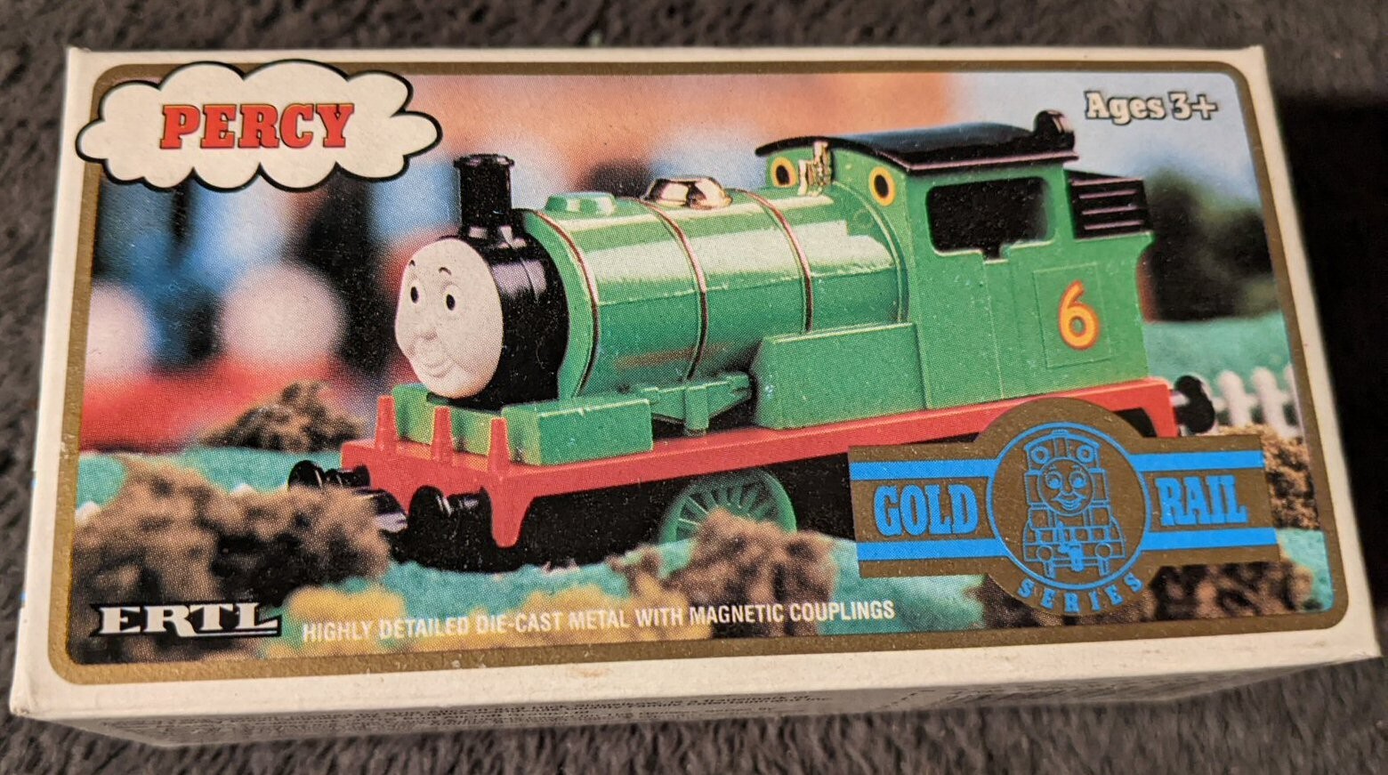 Thomas The Tank Engine “PERCY” Gold Rail ERTL Train Shining Time Station NEW!