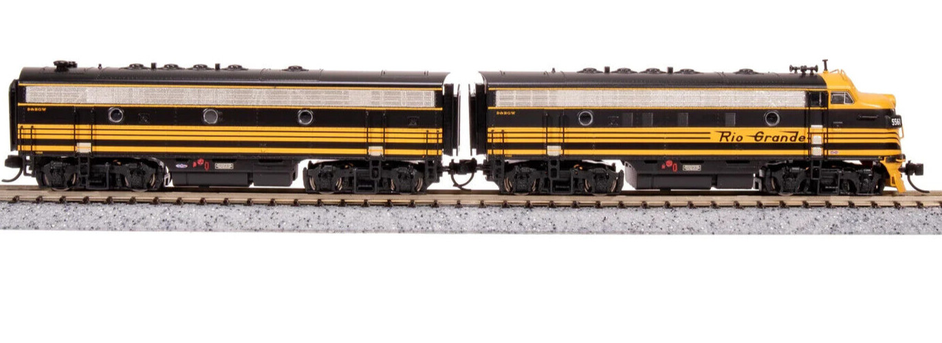BROADWAY LIMITED 7754 N EMD F7 AB DRGW 5561/5562 3-stripe A-unit Paragon4 Sound