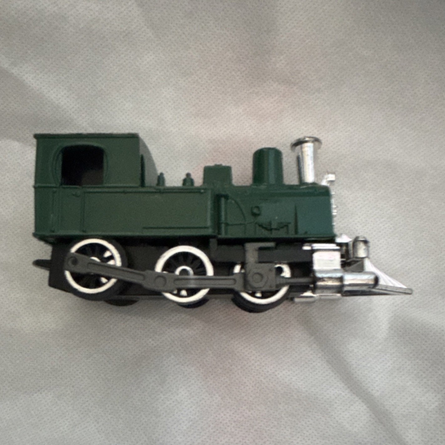 Steam Locomotive Model Train Green Silver Black Painted Plastic