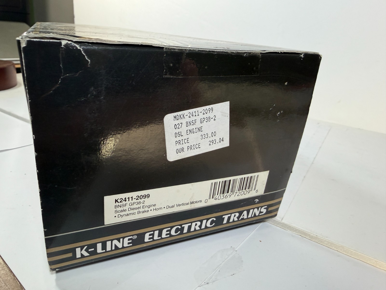 K-Line BNSF GP38-2 Diesel Engine K2411-2099 O Gauge Locomotive w/ Box & Manual