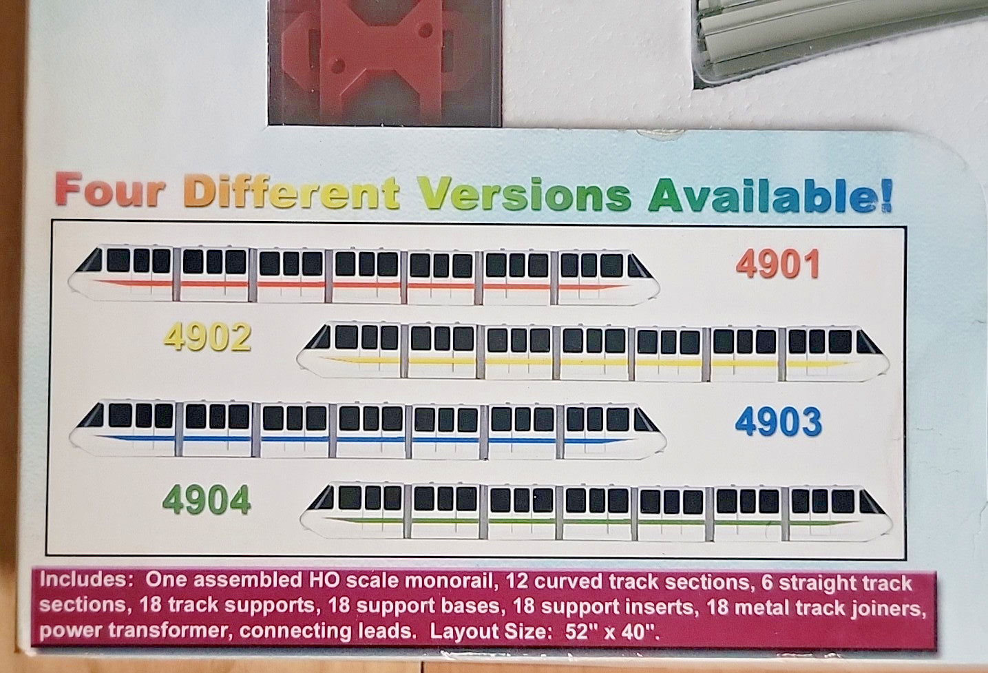 E-R Models Monorail RED Stripe #4901 HO Scale – Complete NEW READ