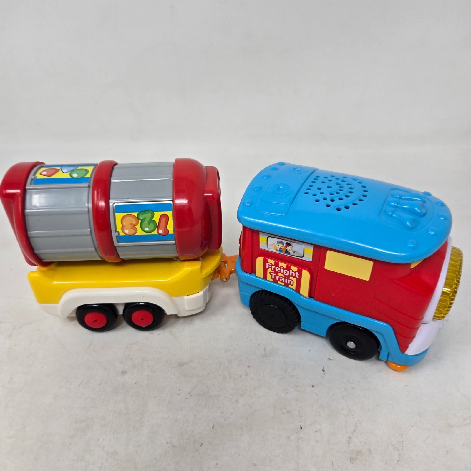 VTech Go Go Smart Wheels Freight Train Motorized Engine and Cargo Car Red Blue