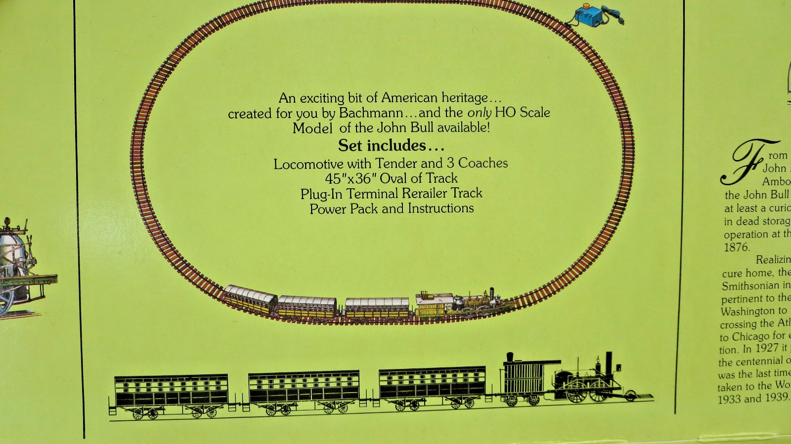 Bachmann 40-140 John Bull Train Set. New Very Old Stock. HO Runs Great.